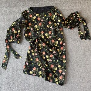 Banana Republic Black / Floral Mini Dress Women's Size 2